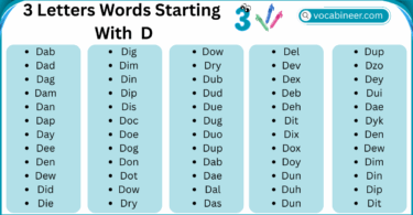 3 Letter Words That Start with D for Students
