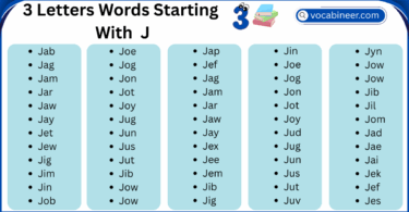 3 Letter Words That Start with J in English