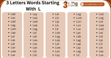 3 Letter Words That Start with L in English