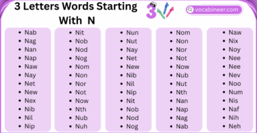 3 Letter Words That Start with N in English for Kids