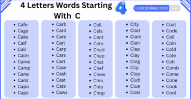 4 Letter Words that Start with C in English