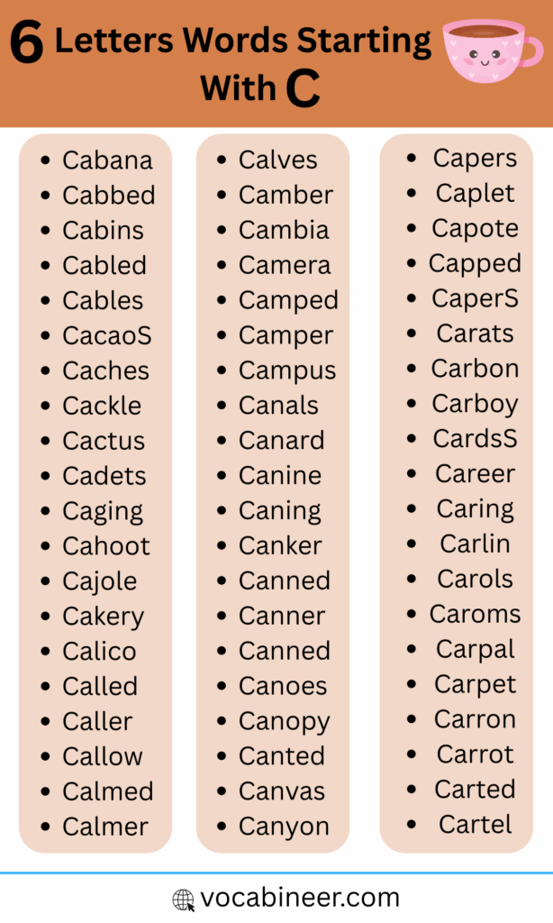 6 Letter C Words in English | List of Common Words with Meanings