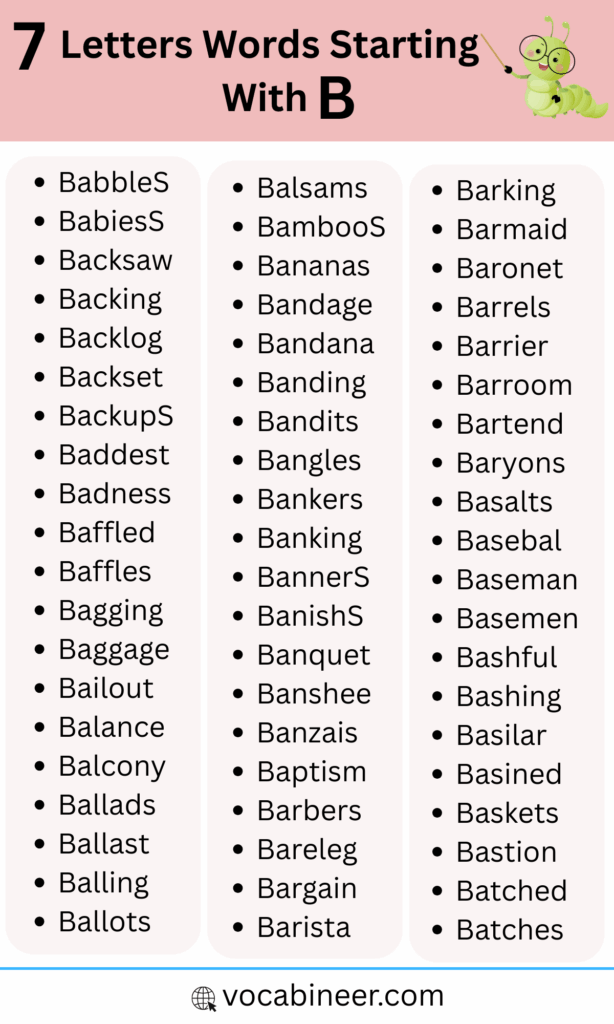 7 Letter Words that Begin with B | Useful B Words in English