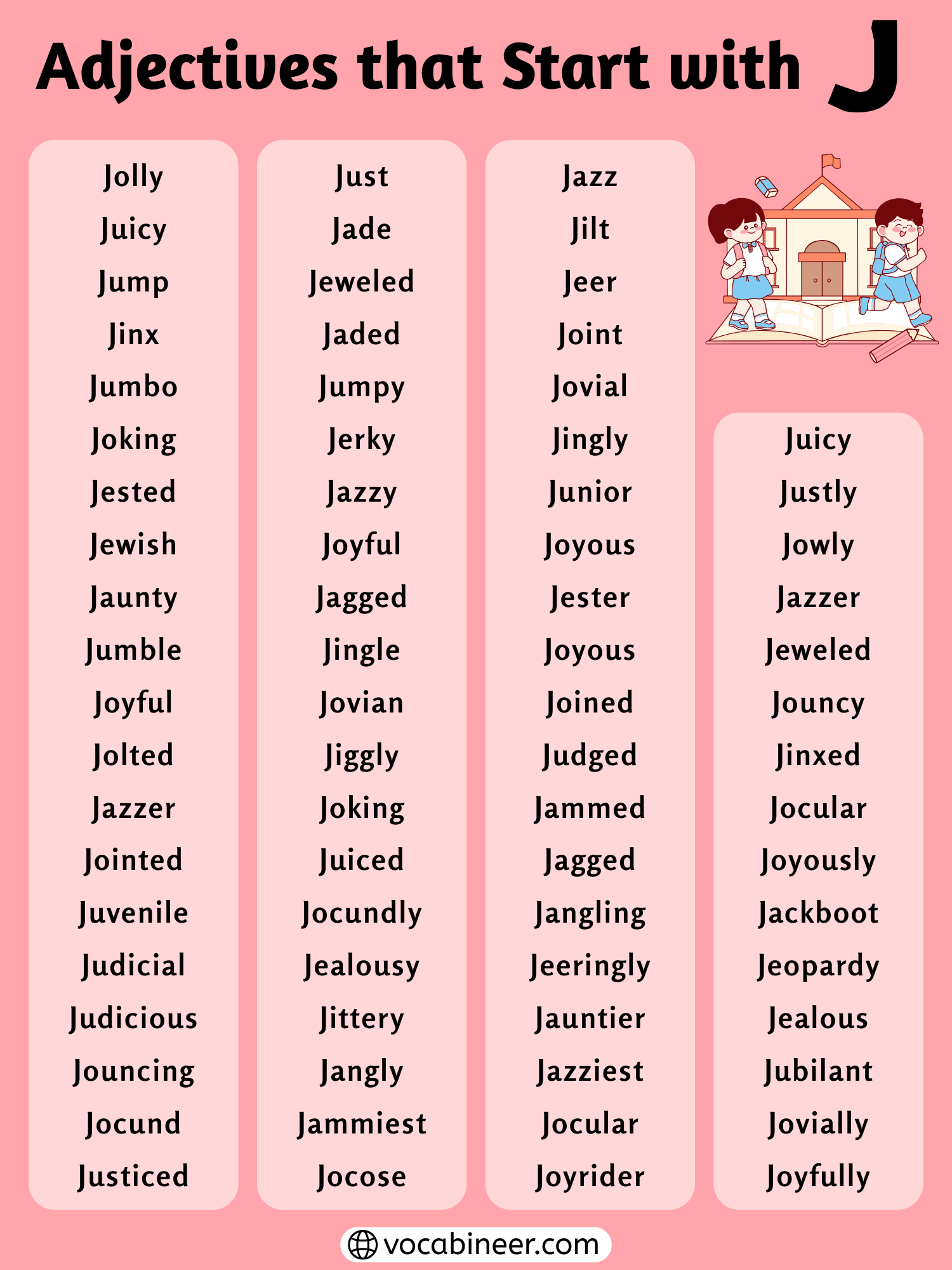 200+ Adjectives That Start With J: Complete List and Meanings
