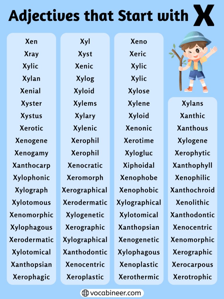 Adjectives That Start With X: Complete List With Meanings