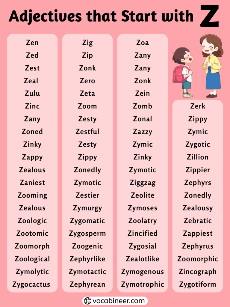 Adjectives That Start With Z: Complete List of Z Words in English