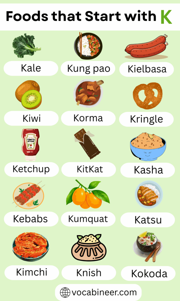 Foods That Start with K | 150 K Foods with Pictures