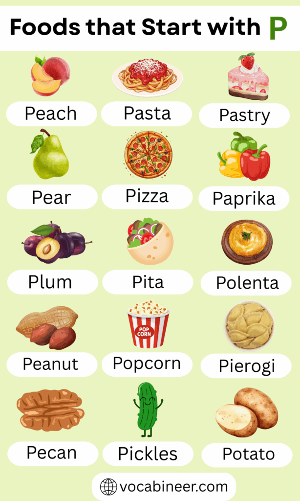 Foods That Start with P | 88 P Food Names with Pictures