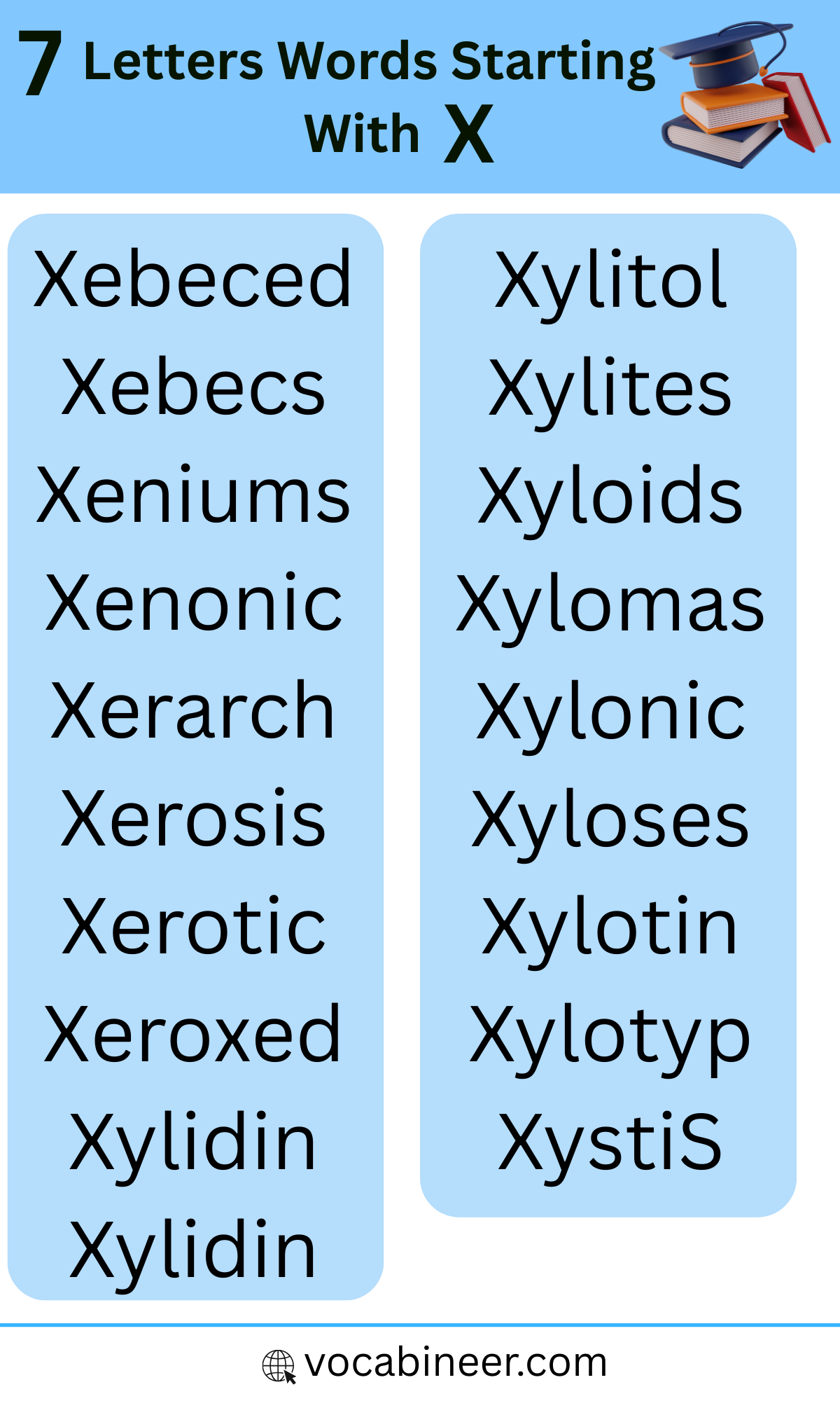 Fun 7 Letter X Words for Students in English