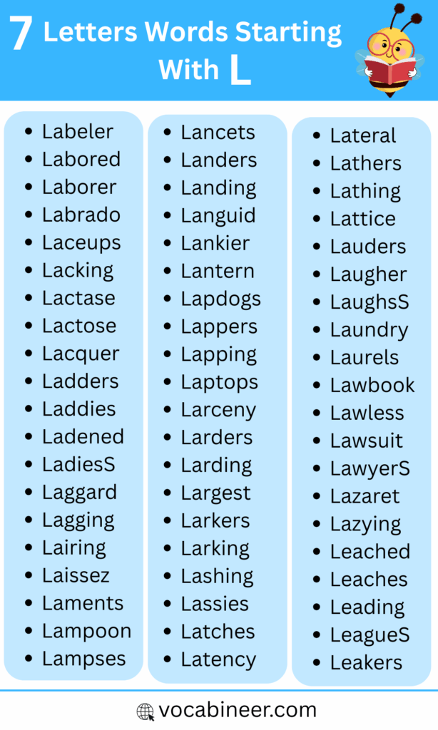 List of 80 Seven Letter Words That Begin with L in English