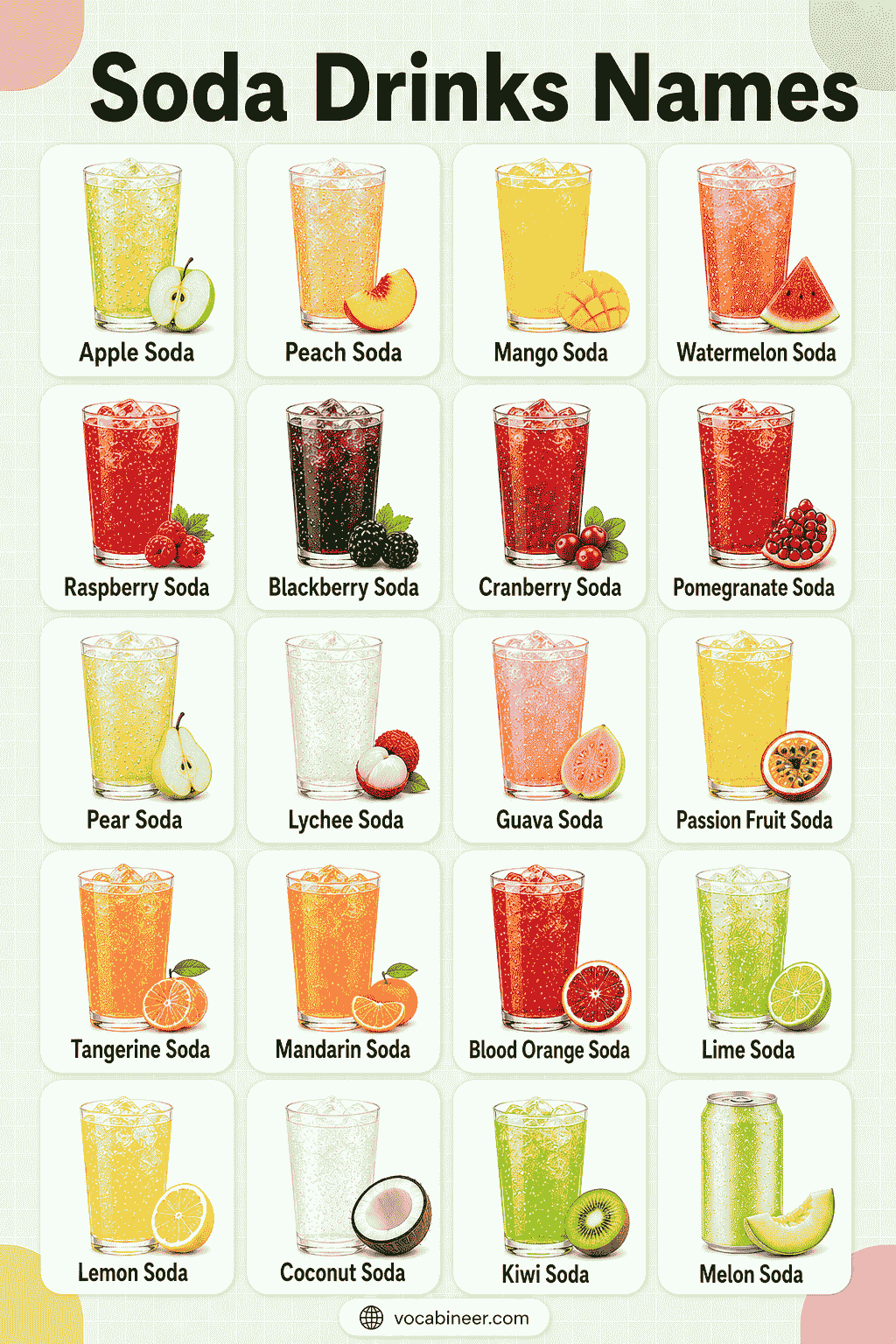 Names of Soda Drinks in in English