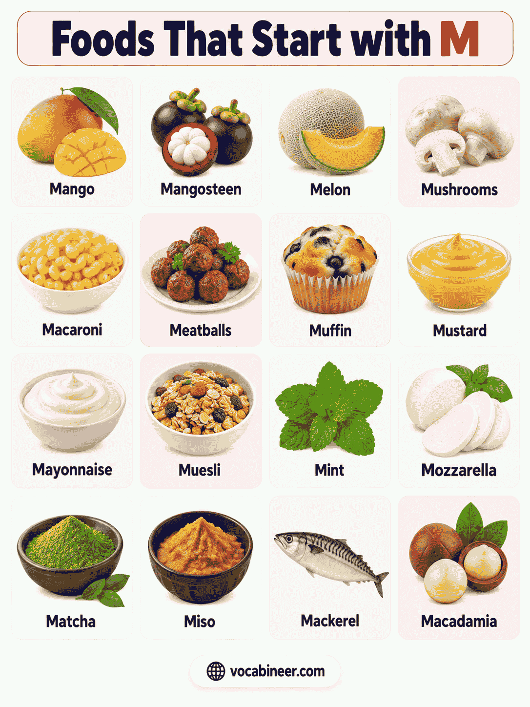 Popular Foods That Start with M with Pictures
