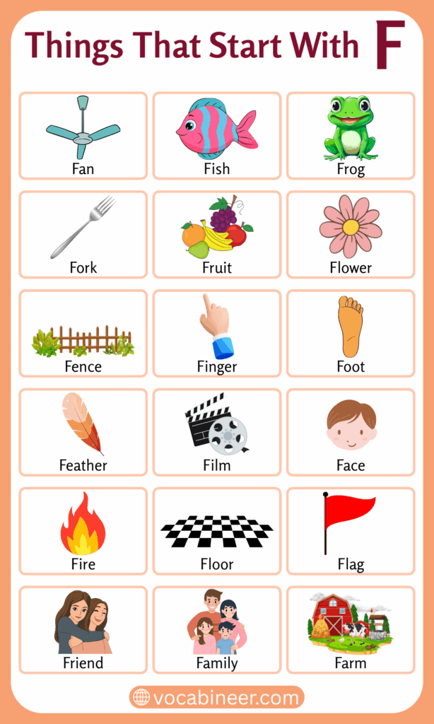 List of 222 Things That Start with F in English