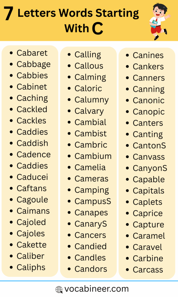 Useful 7 Letter Words that Start with C in English
