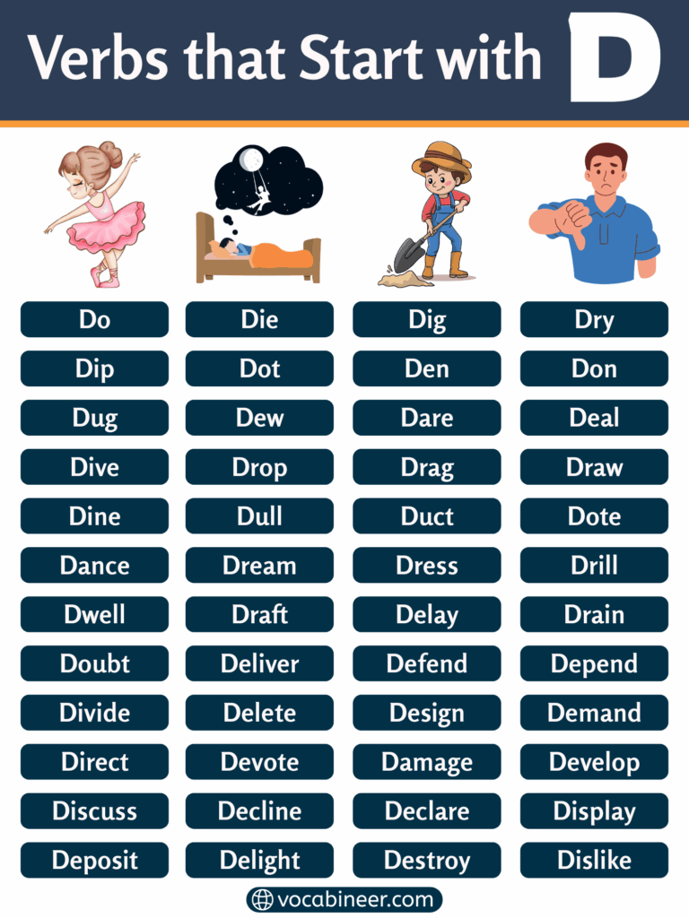 Verbs That Start With D: Complete List with Meanings and Examples