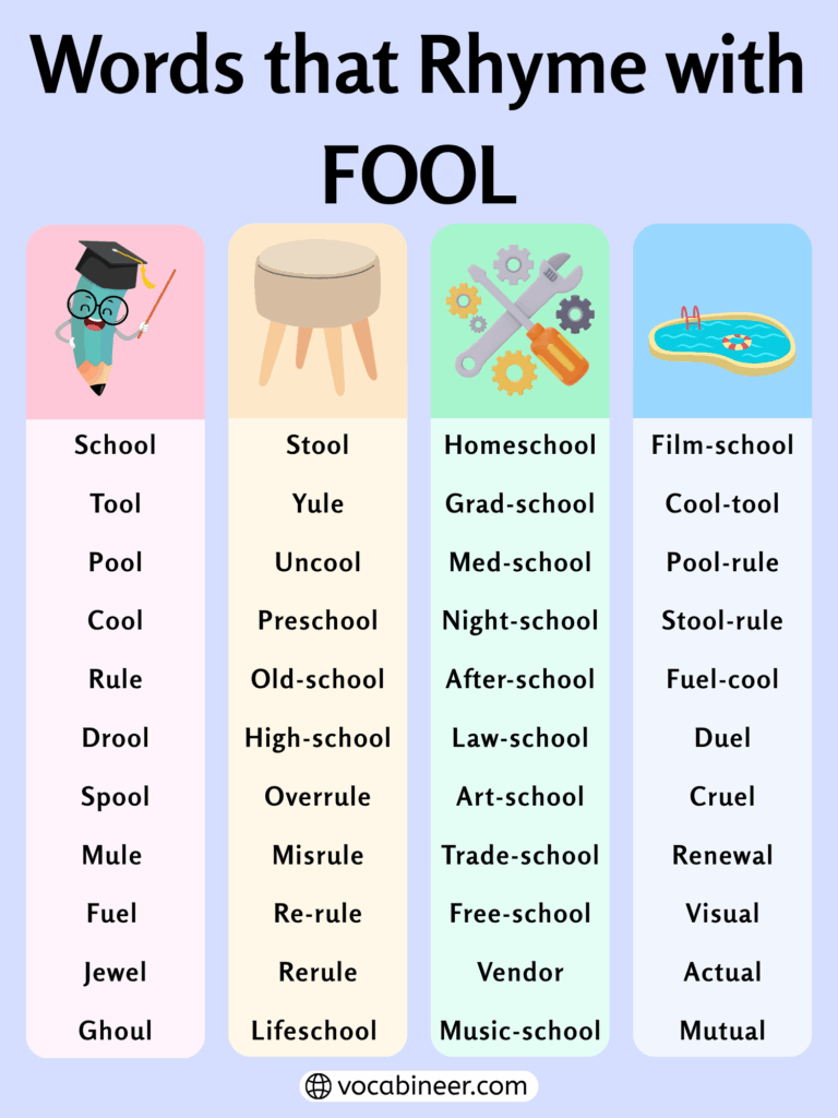 584 Creative Examples of Rhymes for Fool in English
