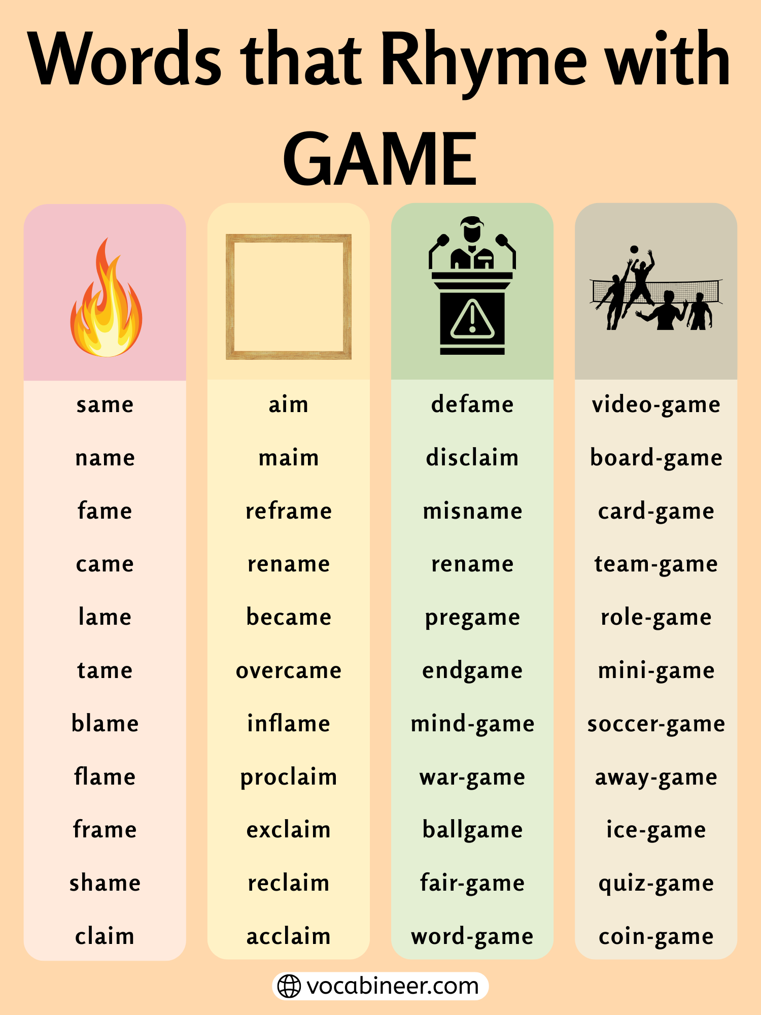 744 Joyful Rhymes With Game For Poems Words That Rhyme With GAME 