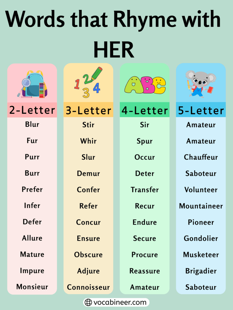 Lovely Rhymes with Her: 733 Funny and Catchy Words