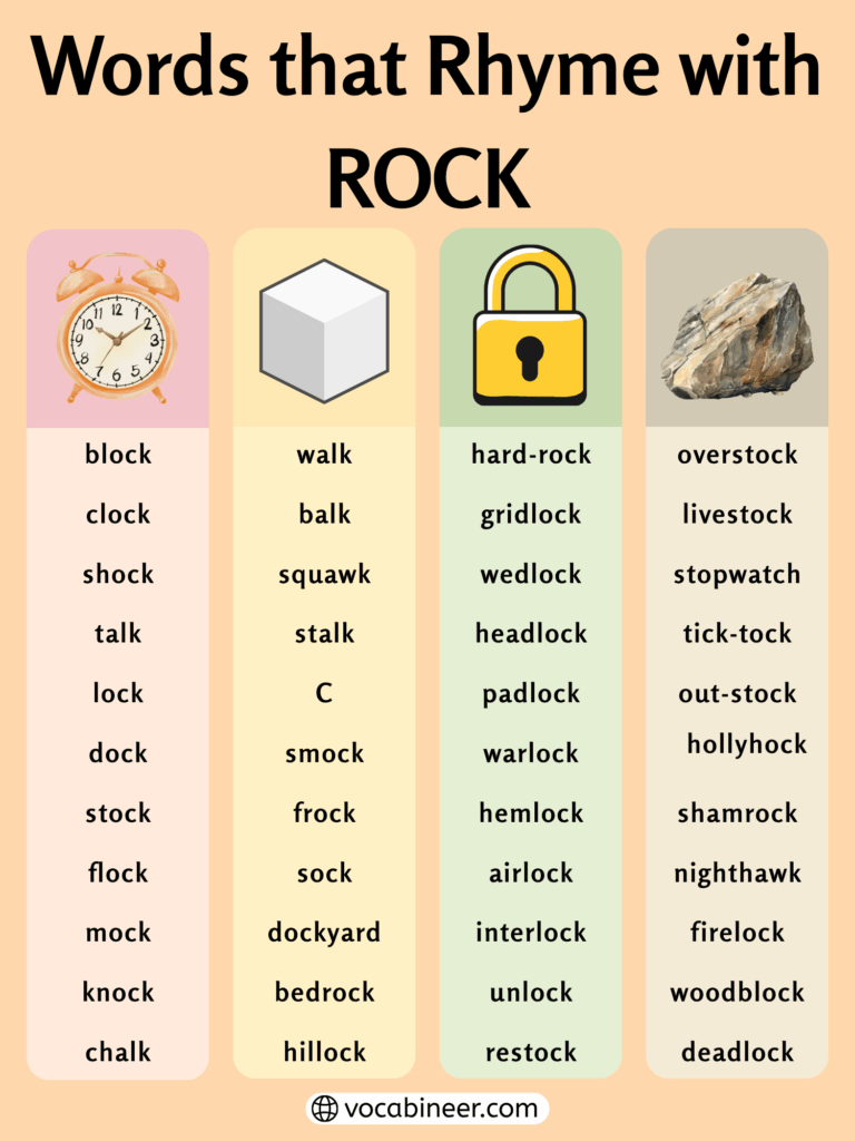 Inspiring Examples Words That Rhyme with Rock in English