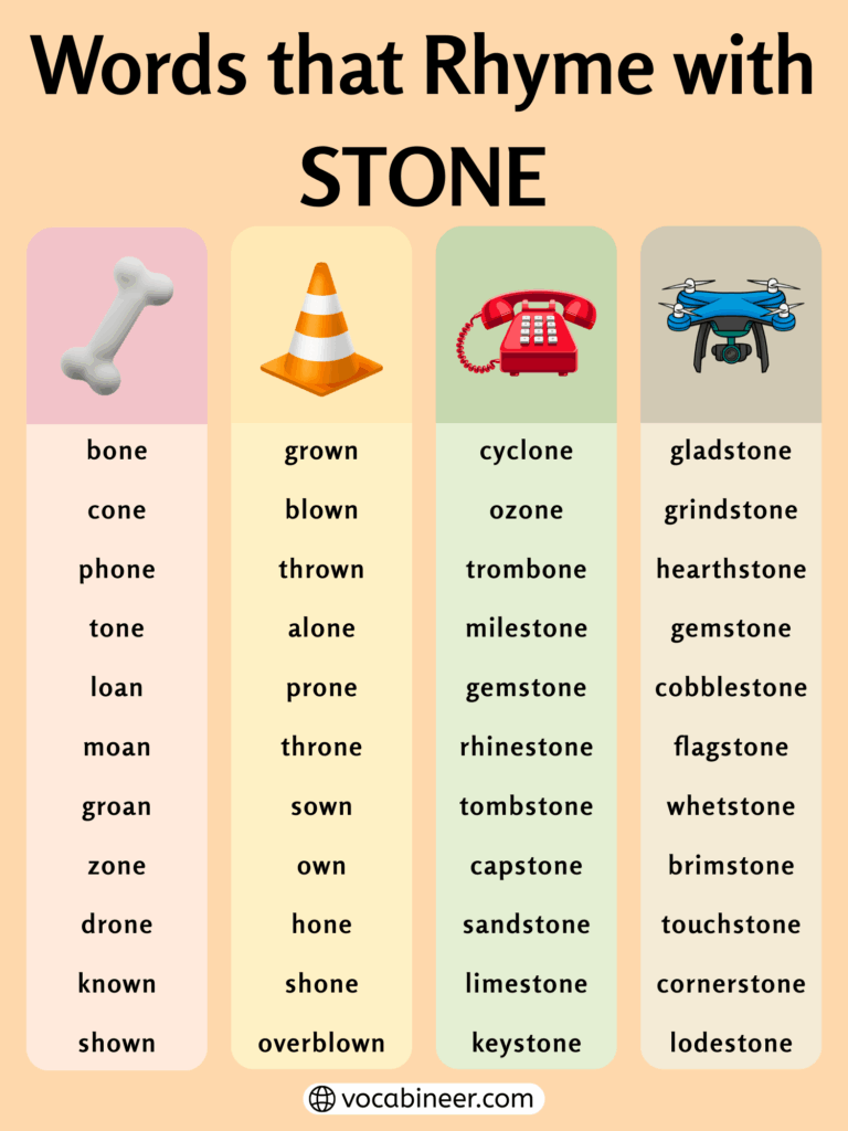 745 Unique Rhymes with Stone for Poems and Writing