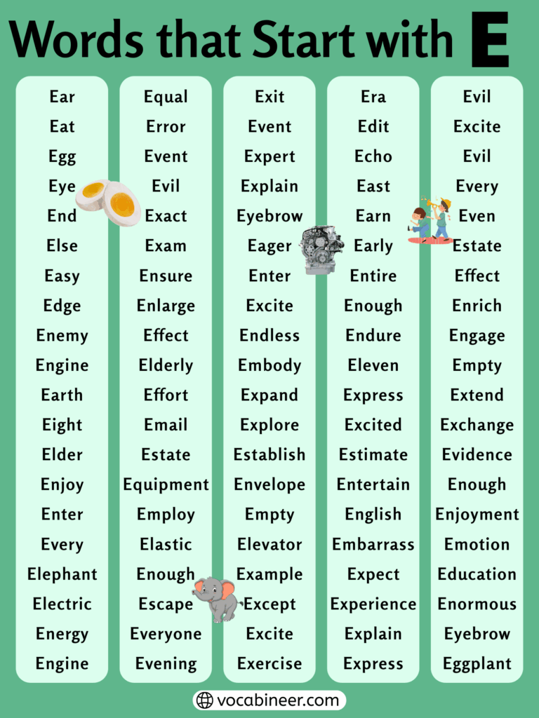 400+ Words That Start with E in English