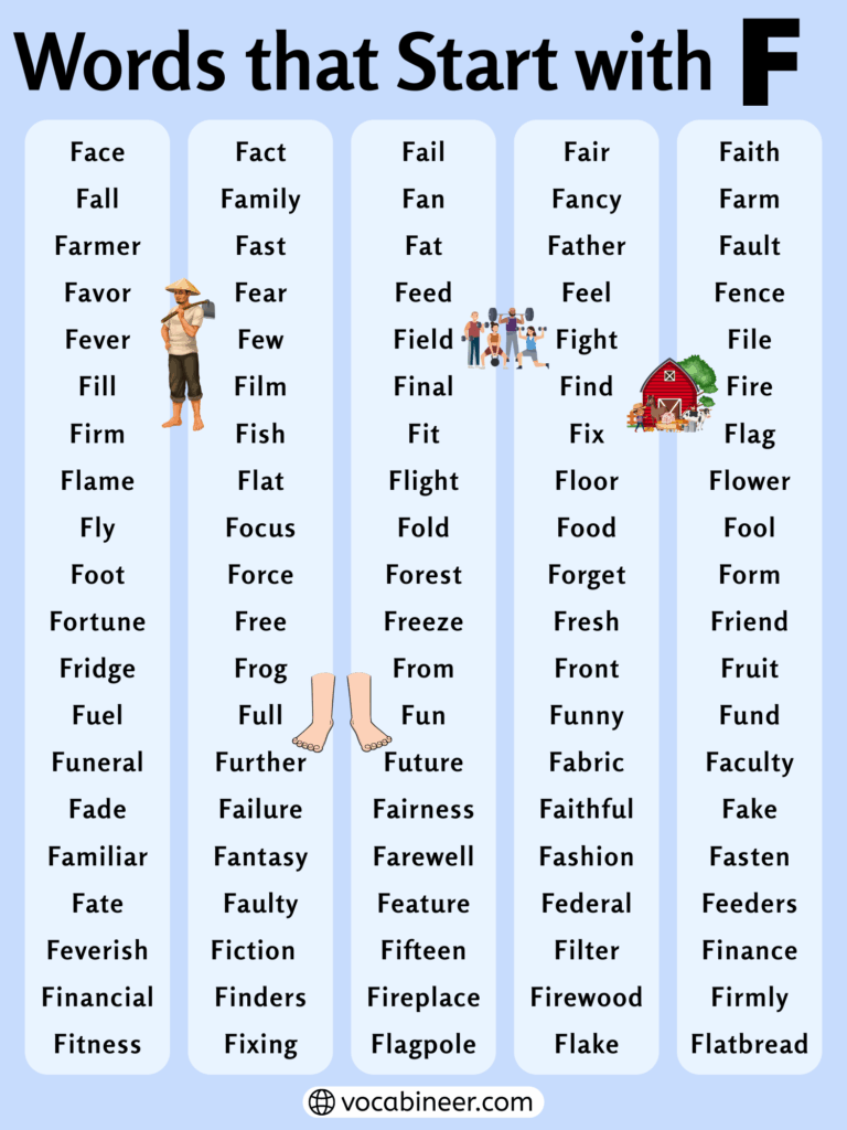 Words That Start with F | 300+ Daily Use English Words