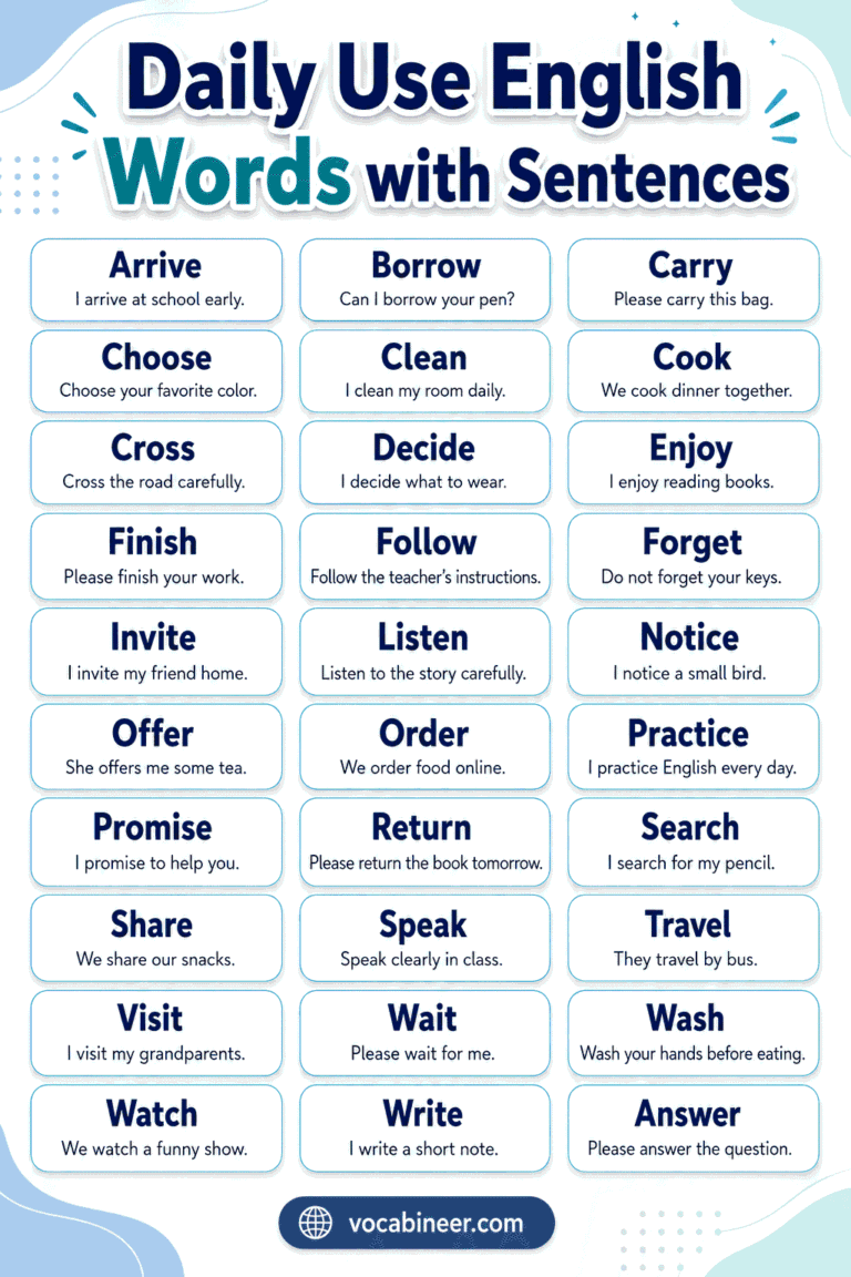 1000 Daily Use English Words with Meaning