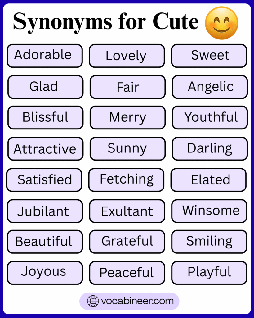 Cute Synonyms: 125+ Words For Cute in English