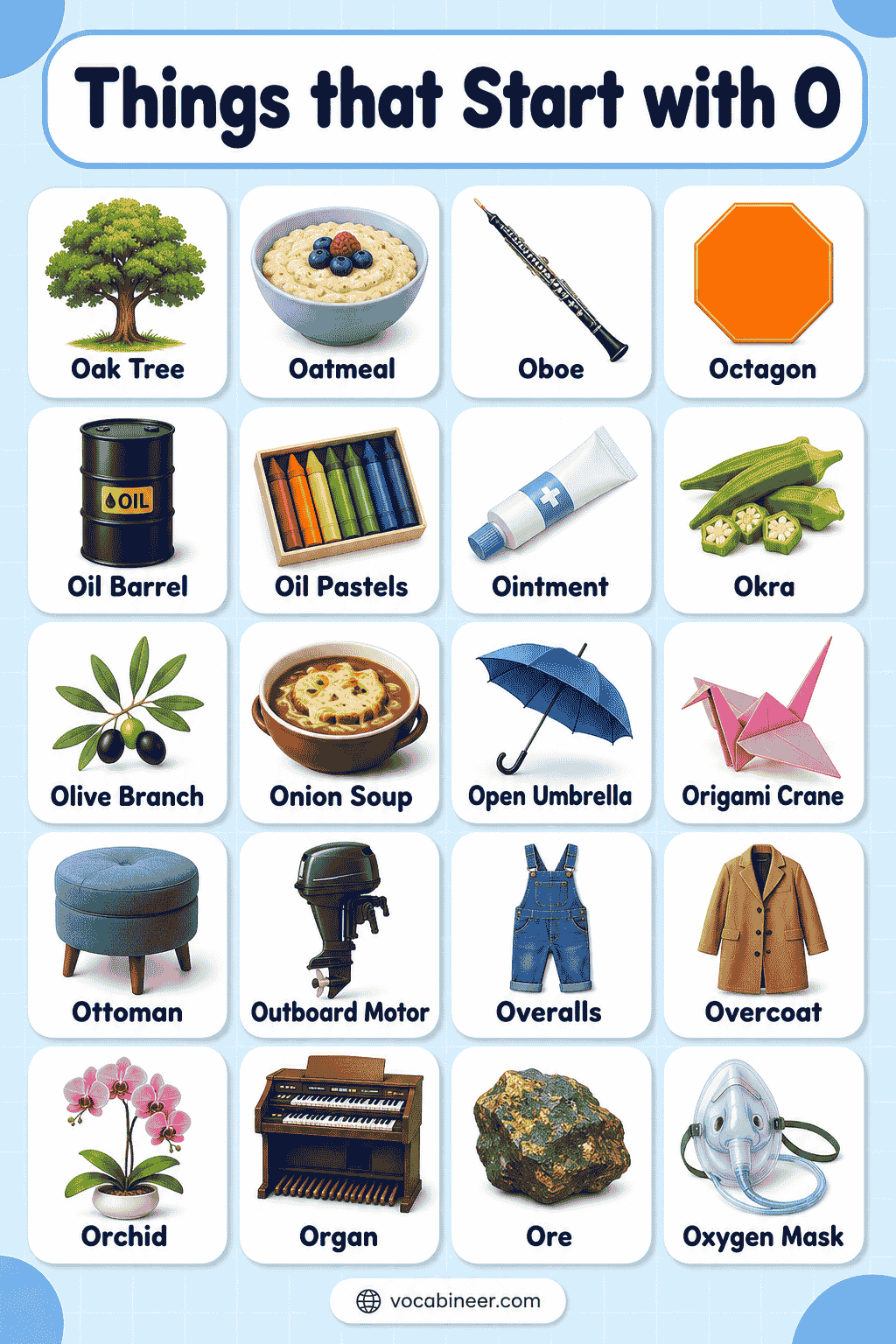Everyday Things That Begin with O: A Complete Word List