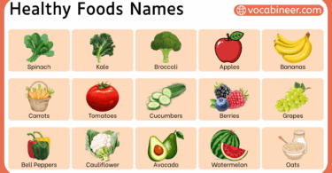Healthy Foods Types with Names and Pictures