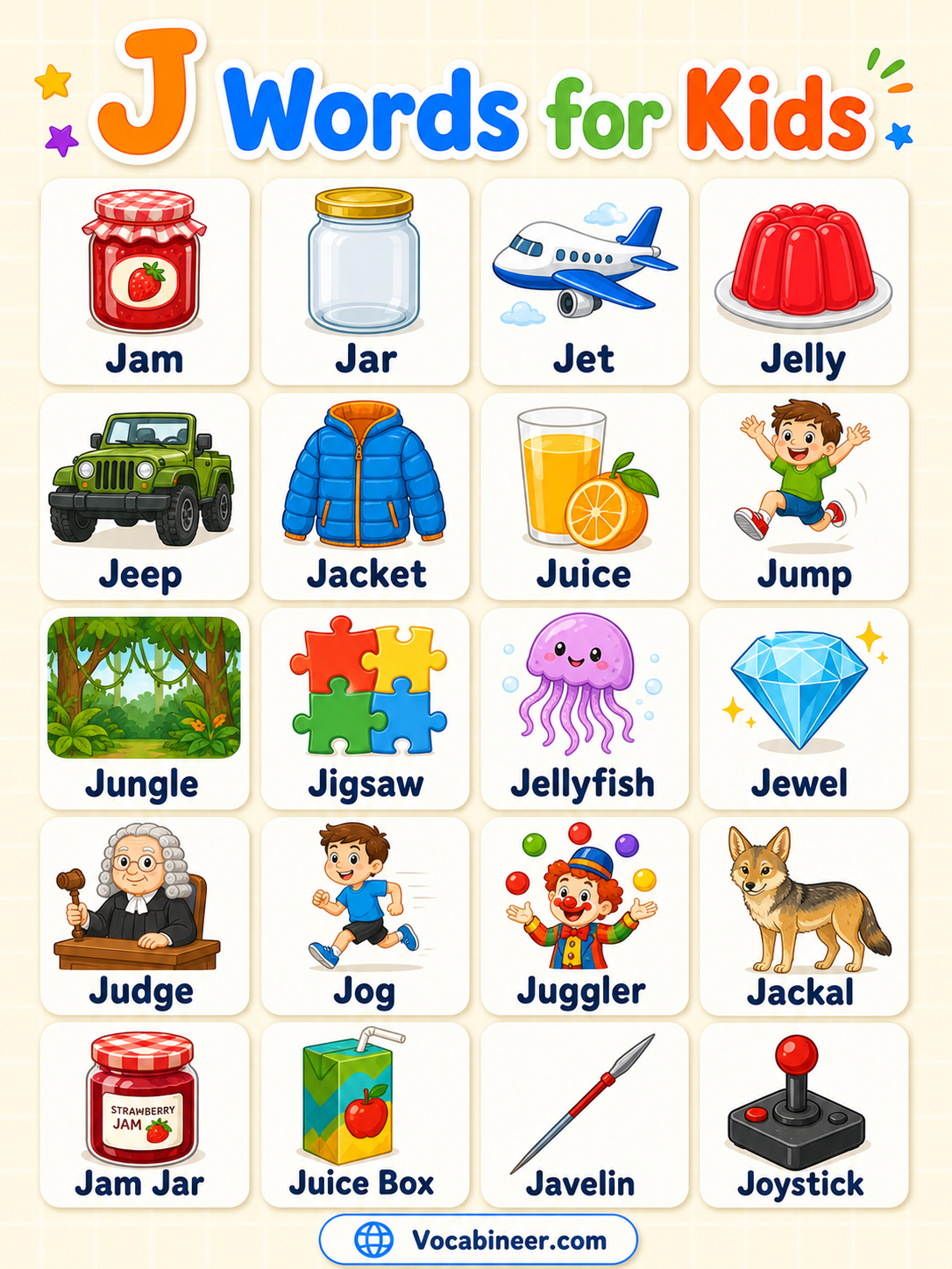 I words for kids with pictures and meanings, including ice cream, igloo, insect, island, iron, ink, iguana, invitation, and ice.