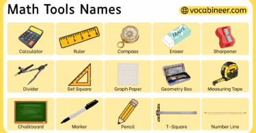 Mathematics Tools Names in English with their Pictures