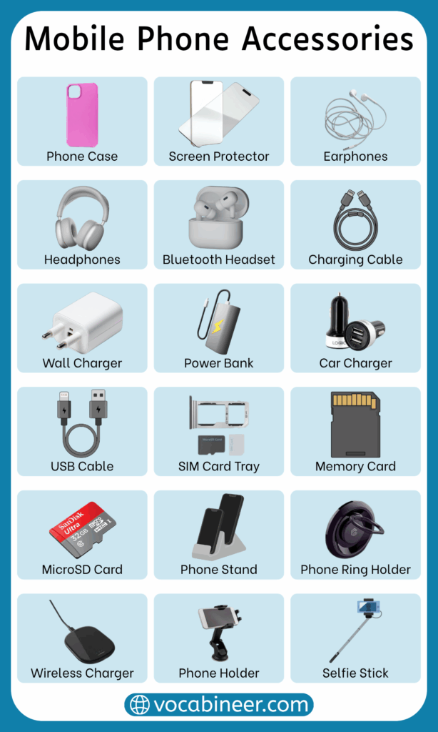 Mobile Phone Accessories and their Names with Pictures