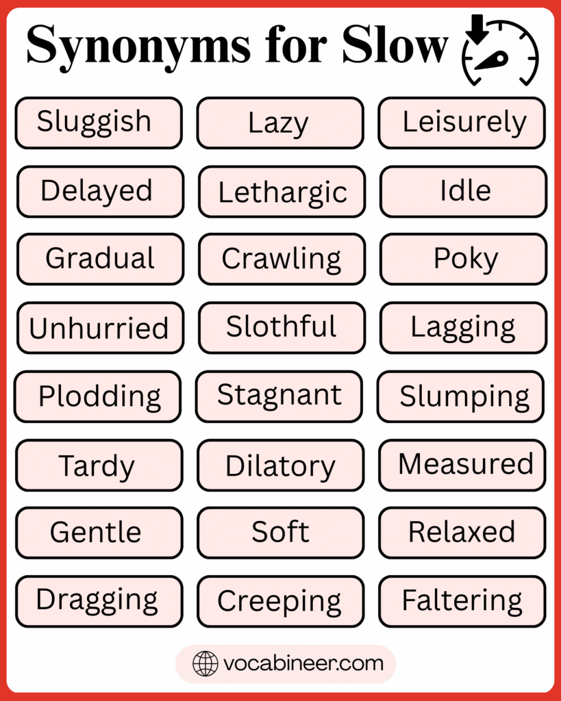 Slow Synonyms List: 105 Words that Mean Slow in English