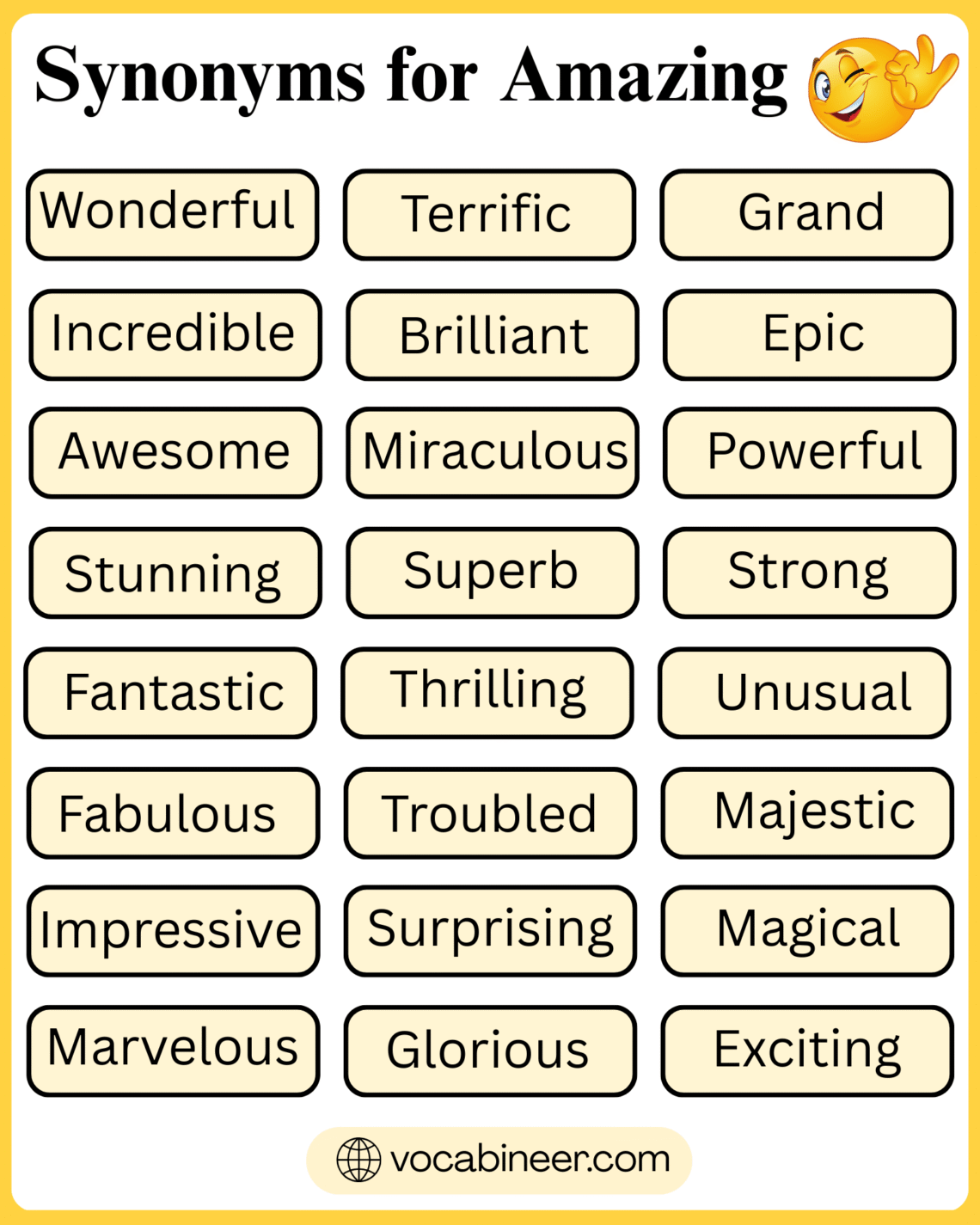 Synonyms For Amazing: List of 112 Amazing Words In English