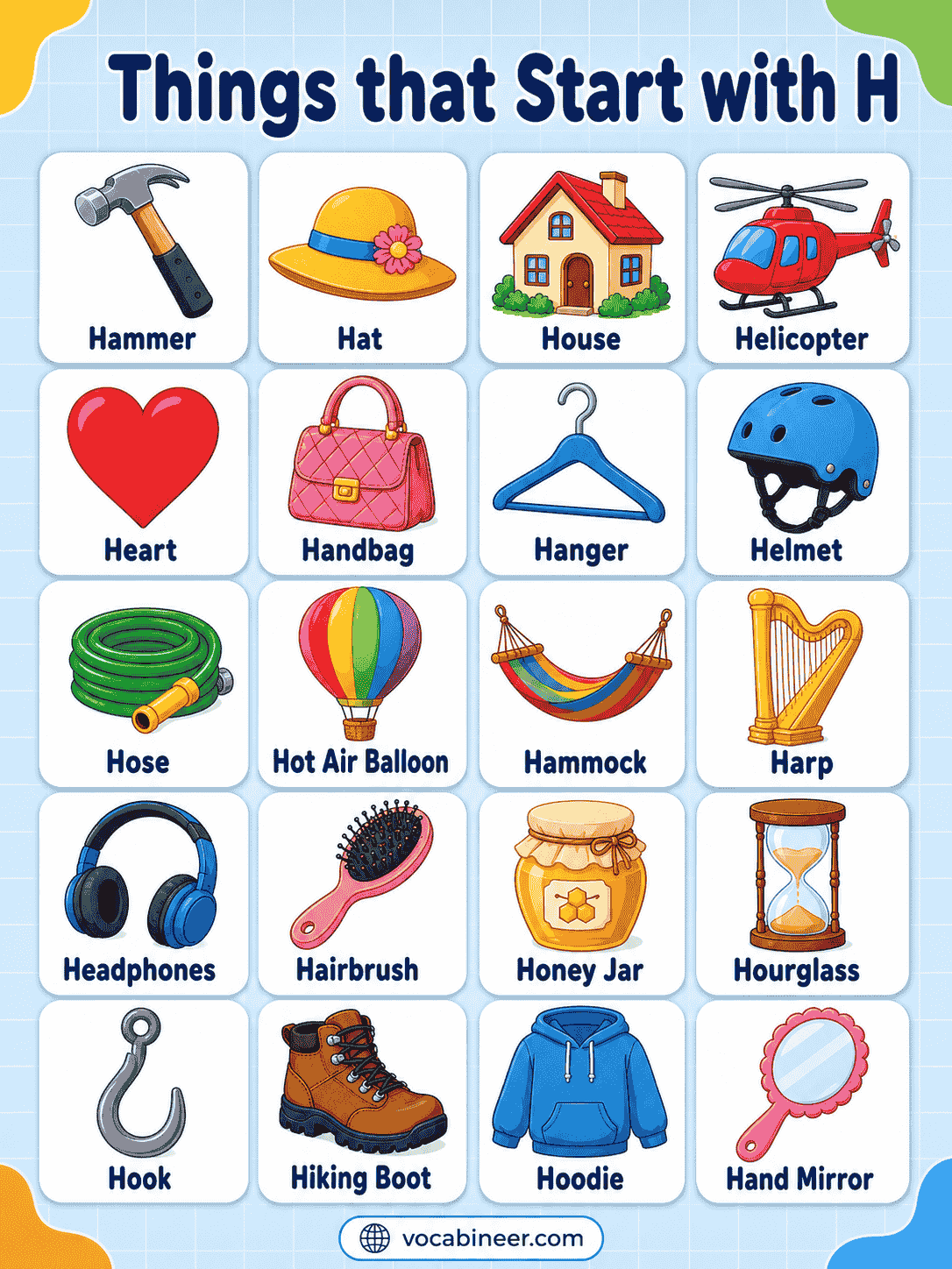 Things Beginning with H for Kids and Learners