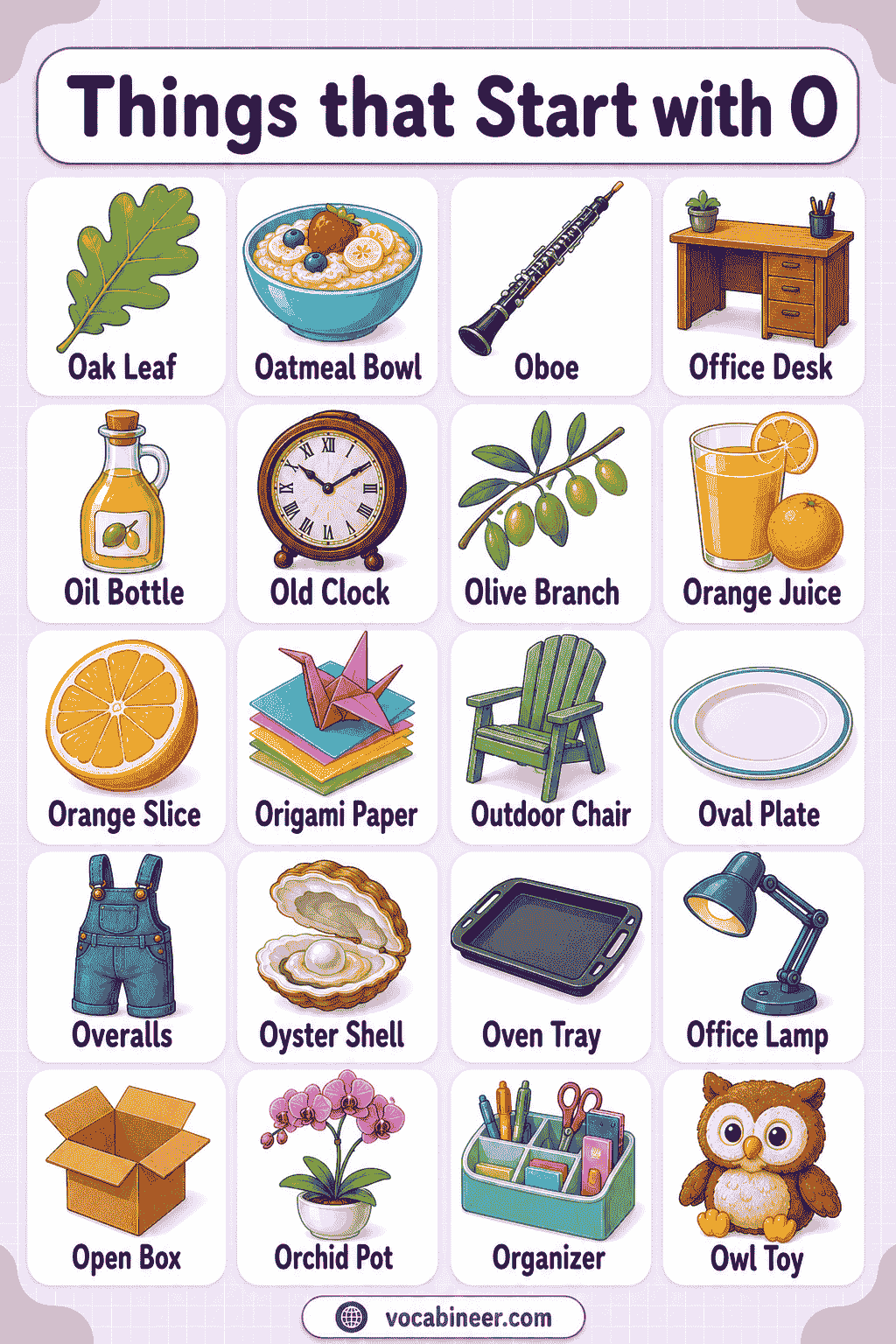 Things Beginning with O in Everyday English Vocabulary