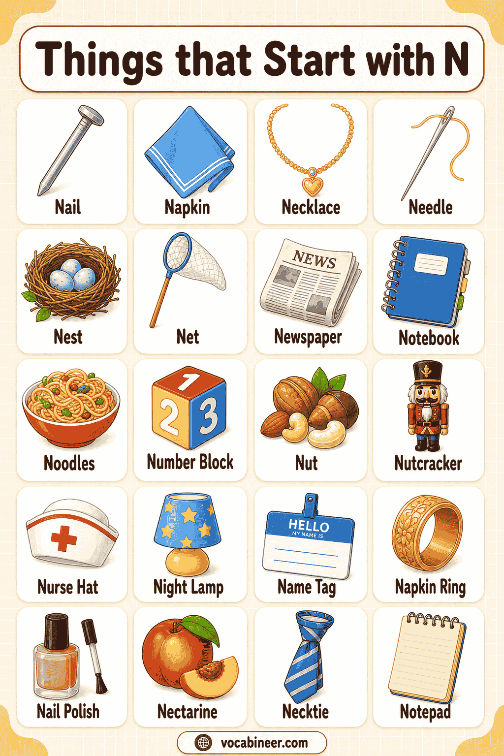 Things That Start with N: Names and Examples