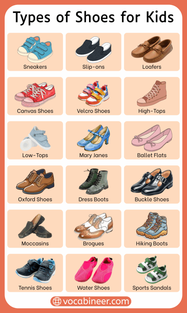 Types Of Shoes For Kids with their Pictures