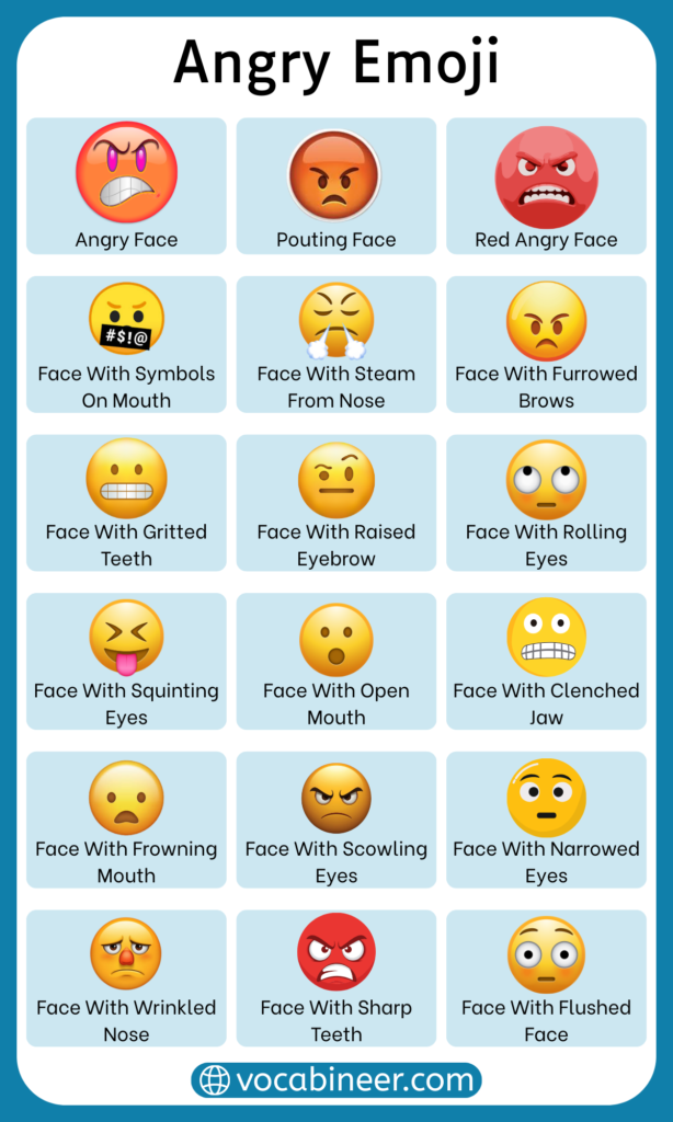 100+ Angry Face Emoji Meanings with Pictures