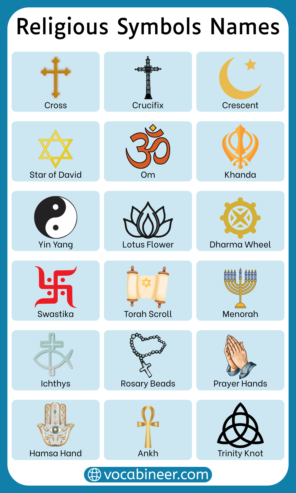 Different Religious Symbols Names in English with Pictures