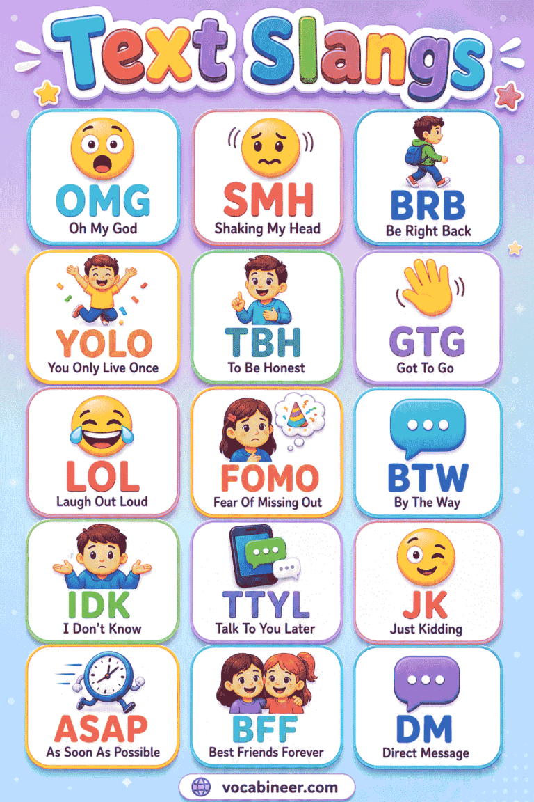 200+ Text Slangs with Examples and Meanings in English