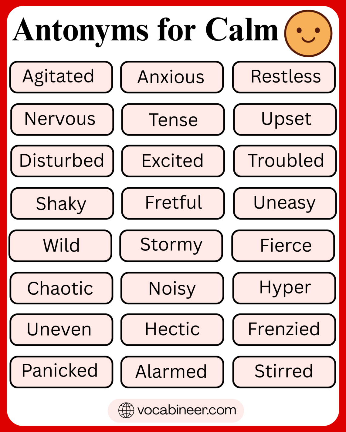 Antonyms for Calm: 50+ Opposite Words in English