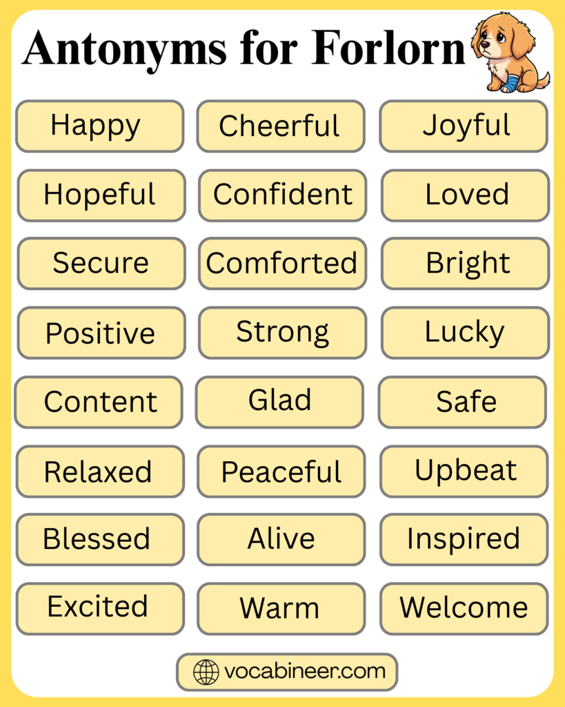 Antonyms for Forlorn: 50+ Opposite Words in English