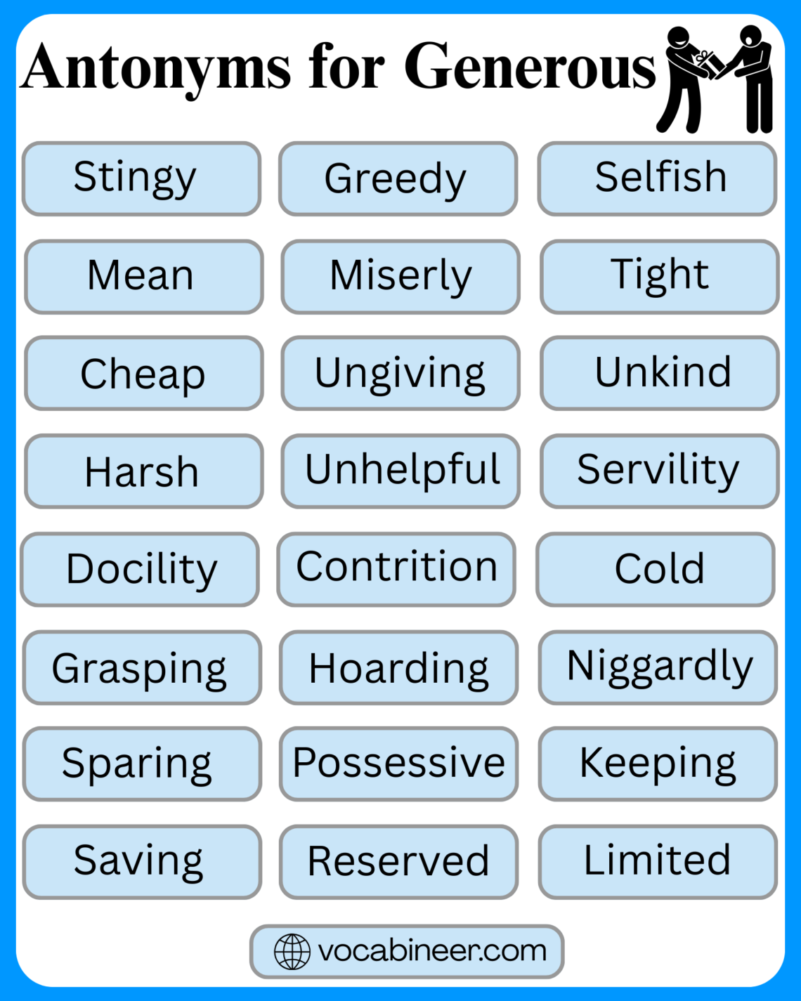 Antonyms for Generous: 40 Opposite Words in English
