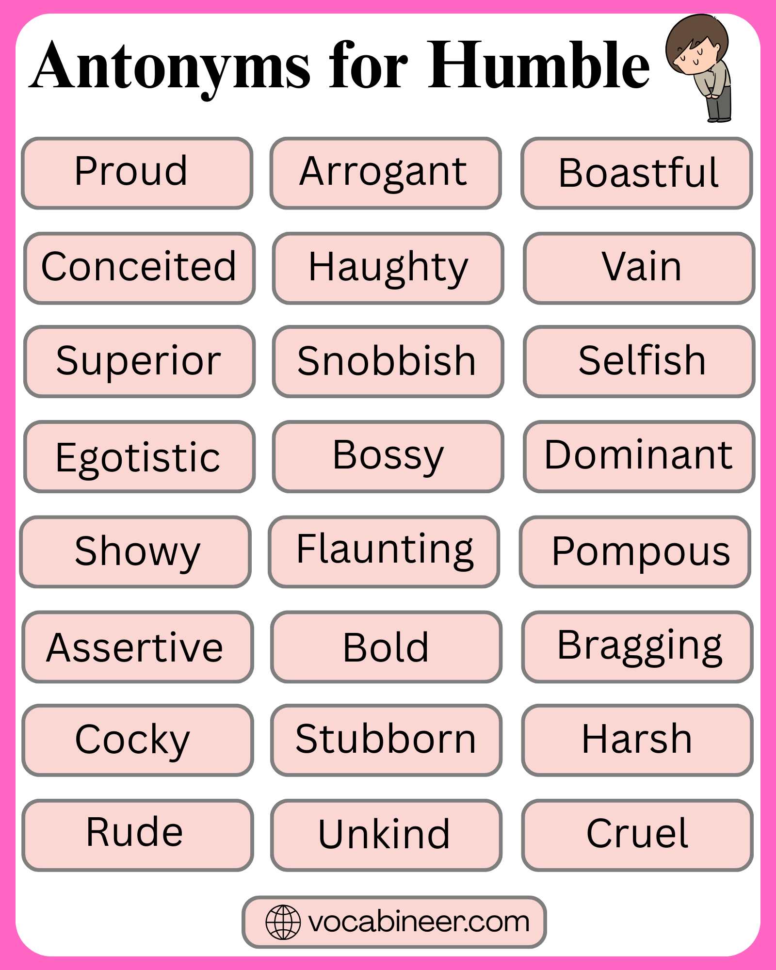 Antonyms for Humble: Opposite Words With Meanings in English