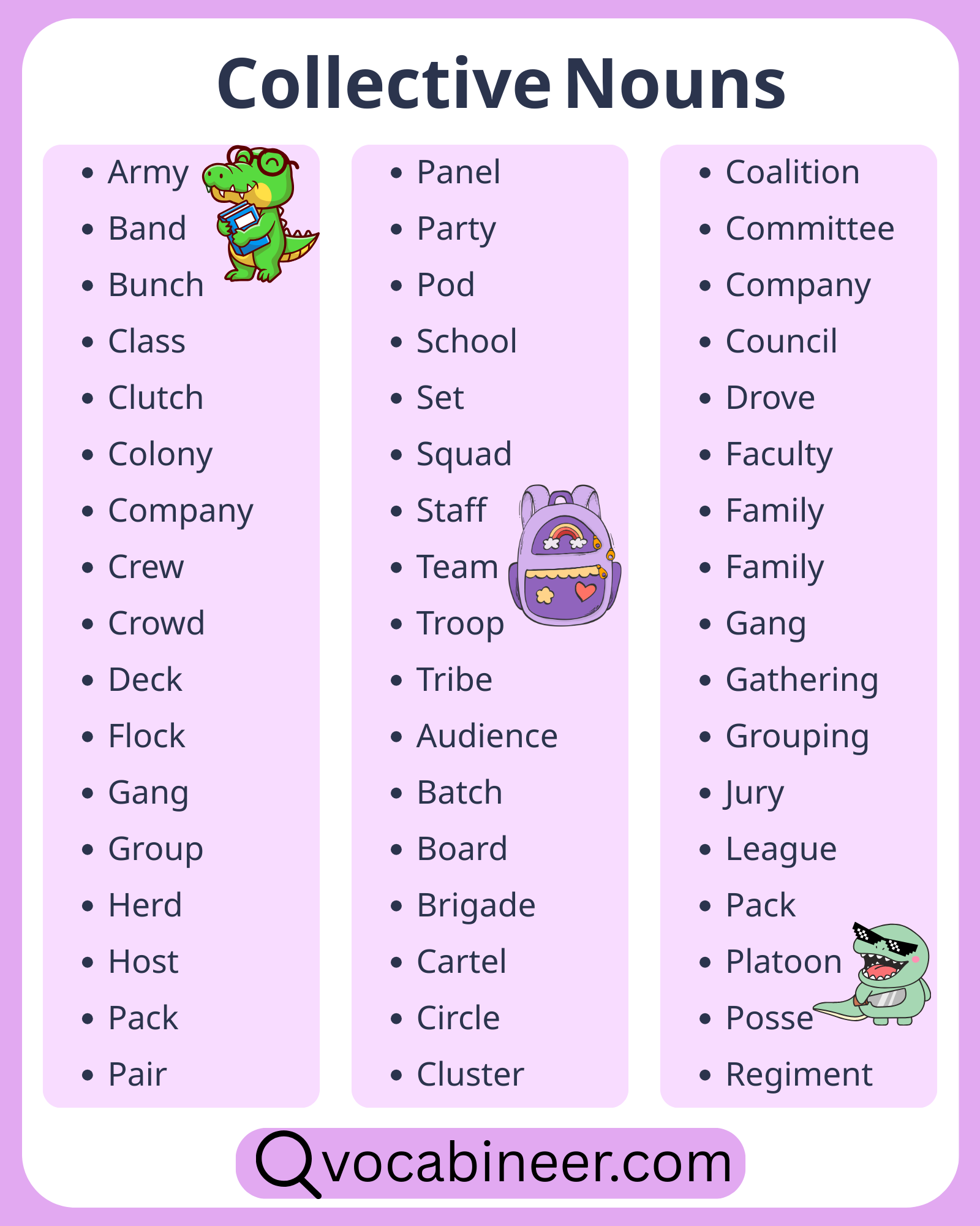 Complete List of 100 Collective Nouns in English