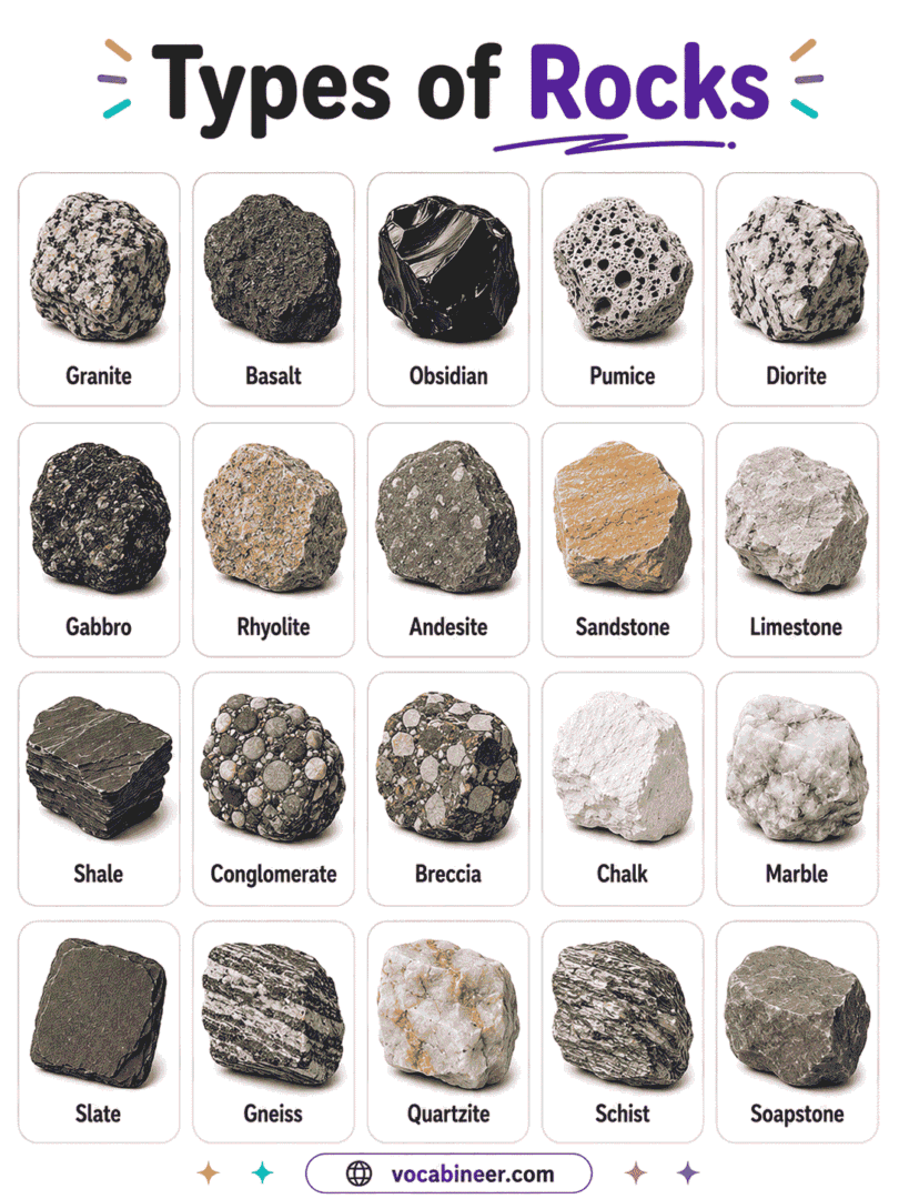 Fancy Rocks Name Types of Rocks Names in English With Pictures