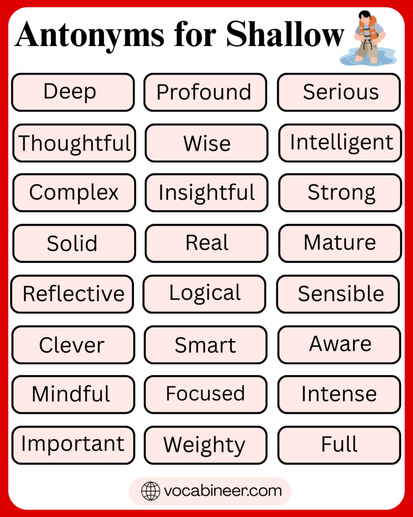 List of 50+ Antonyms for Shallow in English