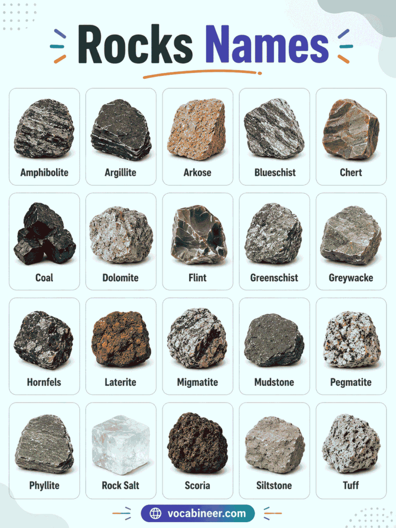 Fancy Rocks Name Types of Rocks Names in English With Pictures